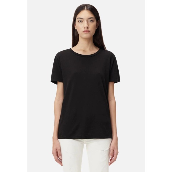 John Elliott Women's Relaxed Jersey Tee T-Shirt in Black - Picture 1 of 6